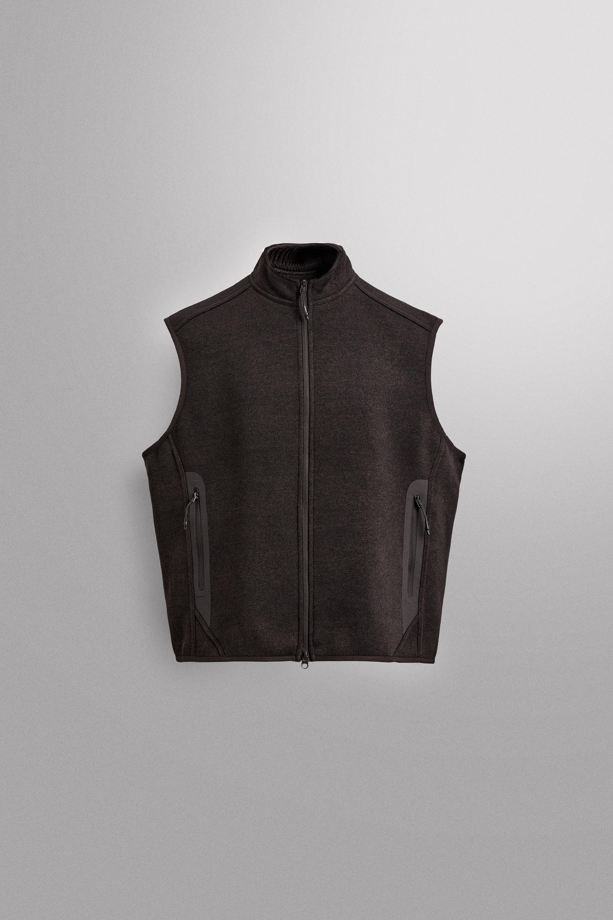 COMBINATION FLEECE KNIT VEST